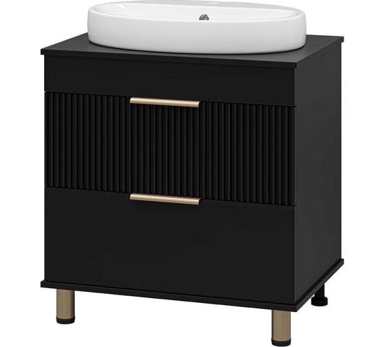 Изображение товара Напольная тумба Brevita Enfida - 70, 2 ящика, черная матовая эмаль ENF-06070-0242Я