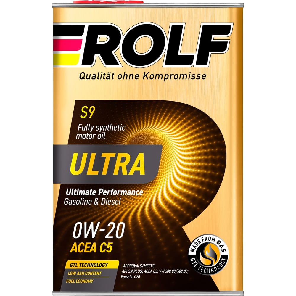 Изображение товара Моторное масло Rolf ultra 0w-20 c5 sn plus 4л синтетика для легковых и грузовых автомобилей