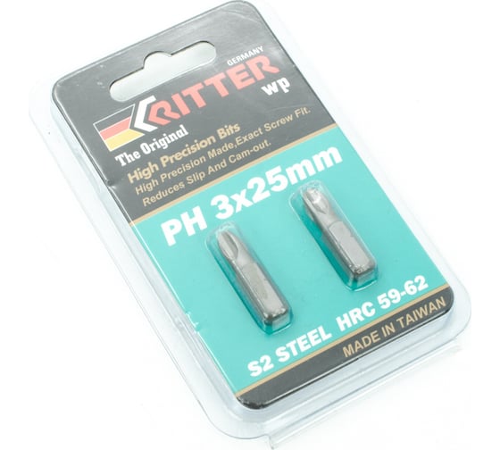 Изображение товара Бита WP PH3x25 мм, магнитная, 2 шт в блистерной упаковке RITTER PS20113021