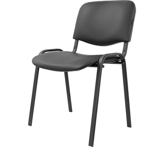 Изображение товара Стул офисный кожзам черный, черные ножки Gigant GCH-01 (BL)