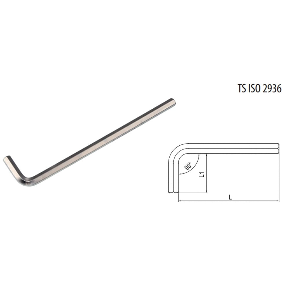 Удлиненный Г-образный шестигранный ключ IZELTAS баллонный ключ сервис ключ 77771 с длинной ручкой г образный кованый 17 x 375 мм