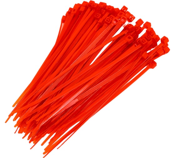 Изображение товара Нейлоновый хомут для стяжки ТУНДРА krep 2.5x100 мм, цвет красный, в упаковке 100 шт. 2393897