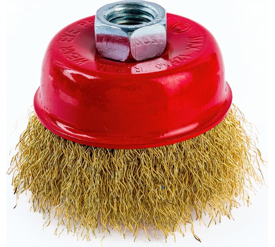 Изображение товара Щетка чашечная (65 мм; М14; латунированная волнистая 0.35 мм) для УШМ Elitech 1820.073800