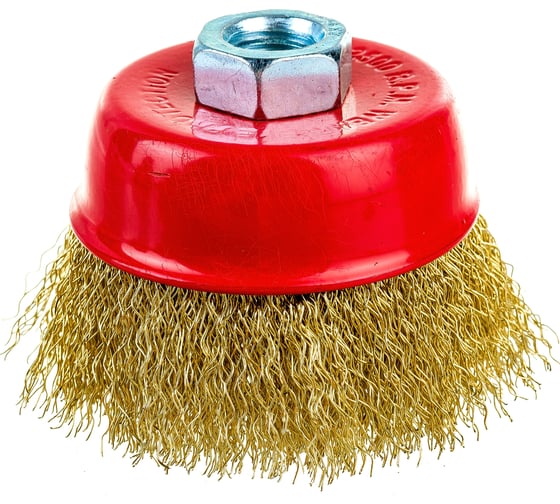 Изображение товара Щетка чашечная (75 мм; М14; латунированная волнистая 0.35 мм) для УШМ Elitech 1820.073900