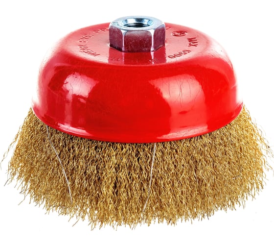 Изображение товара Щетка чашечная (125 мм; М14; латунированная волнистая 0.35 мм) для УШМ Elitech 1820.074100