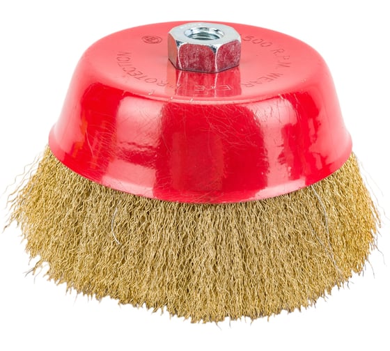 Изображение товара Щетка чашечная (150 мм; М14; латунированная волнистая 0.35 мм) для УШМ Elitech 1820.074200