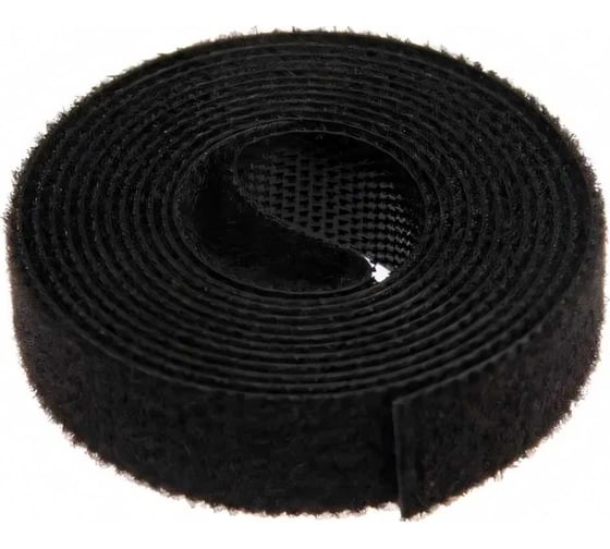 Изображение товара Лента-липучка для проводов ТУНДРА 1000x10x1.5 мм, цвет черный, 1 шт. 9231315