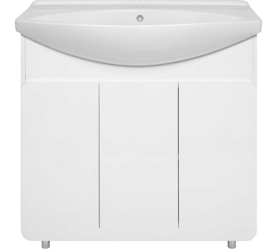 Изображение товара Напольная тумба Misty Чегет - 85 прямая белая 3 двери (эмаль глянец) П-Чег-01085-011