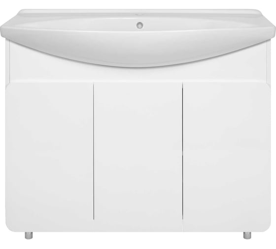 Изображение товара Напольная тумба Misty Чегет -105 прямая белая 3 двери (эмаль глянец) П-Чег-01105-011