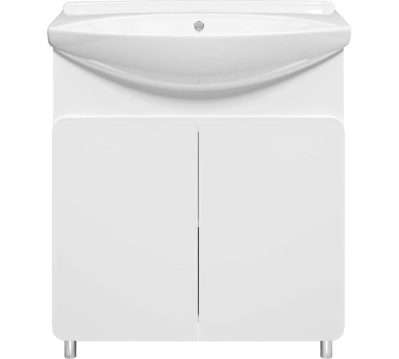 Изображение товара Напольная тумба Misty Чегет - 75 прямая белая 2 двери (эмаль глянец) П-Чег-01075-011