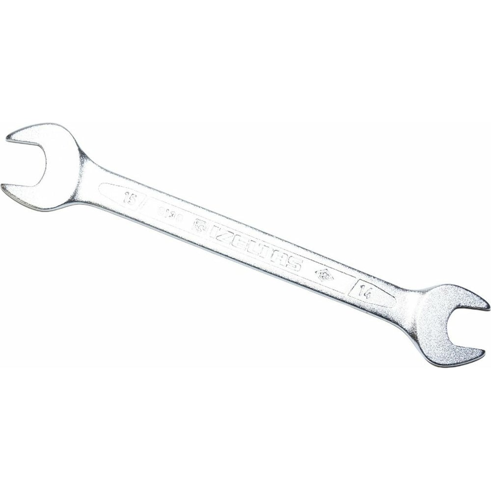 Удлиненный двусторонний рожковый ключ IZELTAS шабер двусторонний лопатка прямая вогнутая 13 см на блистере серебристый