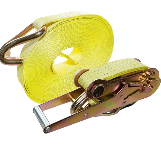 Изображение товара Стяжной ремень с крюками (75мм, 7т, 12м желтый) СТРОП-ПРО SP03031