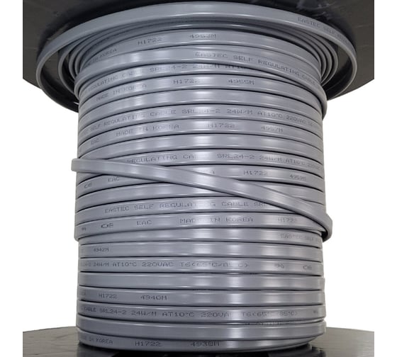 Изображение товара Греющий кабель для труб EASTEC саморегулирующийся 24 Вт/м 50 м  SRL 24-2-50м EASTEC SRL 24-2-50м