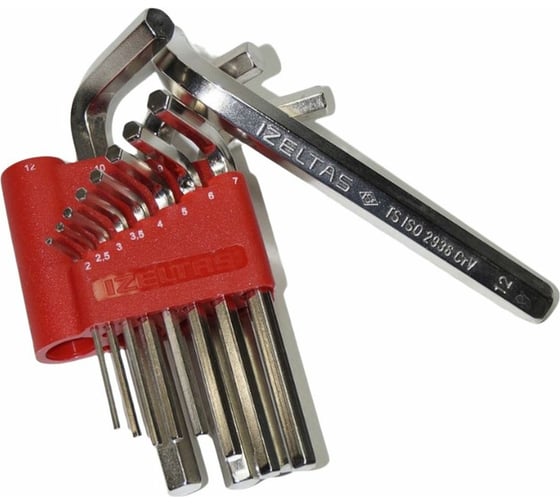 Изображение товара Набор ключей 6-гранных Г-образных 2-12мм 12 предметов IZELTAS 4900003112