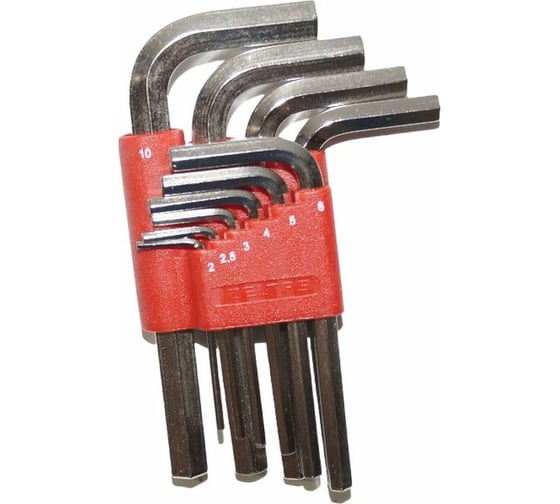 Изображение товара Набор ключей 6-гранных Г-образных 2-10 мм 10 предметов IZELTAS 4900003110