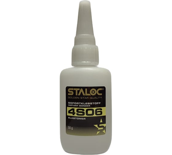 Изображение товара Моментальный цианоакрилатный клей для резин и пластиков STALOC 4S06 50 г 104409021