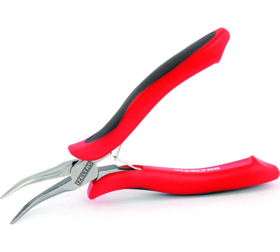 Изображение товара Плоскогубцы с удлиненными губками для электроники изогнутые 150мм 2-х компонентная ручка IZELTAS 3556140150