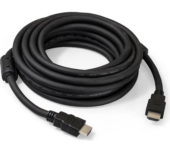 Изображение товара Кабель ExeGate HDMI EX-CC-HDMI2-5.0F 19M 19M, v2.0, 5м, 4K UHD, Ethernet, ферритовые кольца, позолоченные контакты 287725