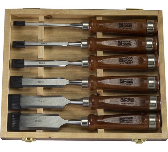Изображение товара Набор стамесок WOODWORK 6/10/13/19/25/32 мм PTS-600