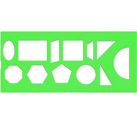 Изображение товара Трафарет геометрических фигур Стамм пластиковый, зеленый ТТ11