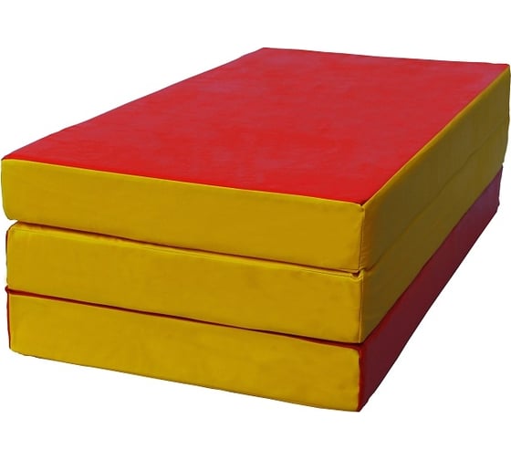 Изображение товара Складной мат КМС № 4, 100х150х10 см, красно/жёлтый 1962