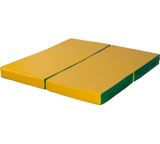 Изображение товара Складной мат КМС № 11, 100х100х10 см, 4 сложения, зелёно/жёлтый СГ000002633
