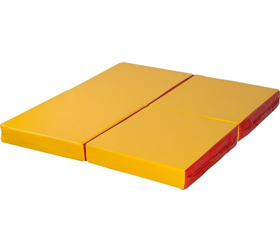 Изображение товара Складной мат КМС № 11, 100х100х10 см, 4 сложения, красно/жёлтый СГ000002634