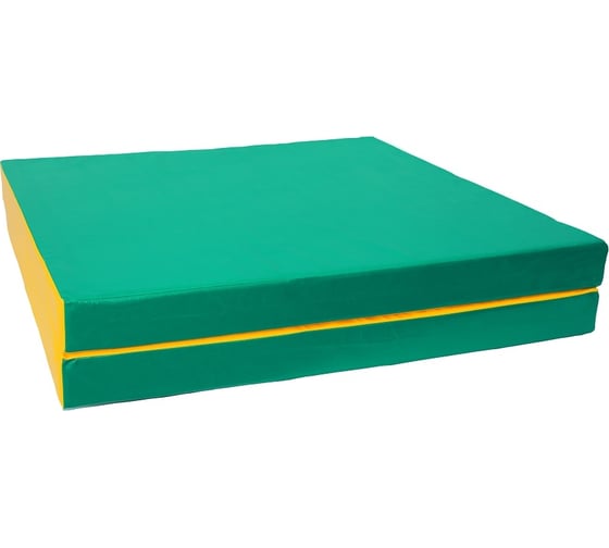Изображение товара Складной мат КМС № 8, 100х200х10 см, 1 сложение, зелёно/жёлтый СГ000001830