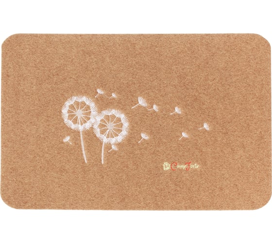 Изображение товара Влаговпитывающий коврик ComeForte «ВЕЛЮР» Одуванчик 40x60см Бежевый TCLR/W-1003