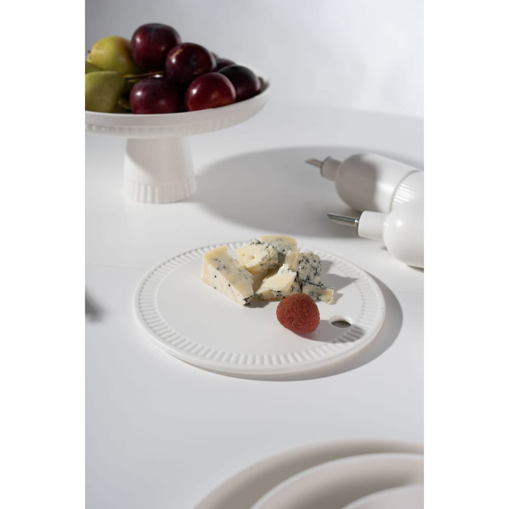 Тарелка для сыра BILLIBARRI блюдо фарфоровое с соусником доляна 30×22 5 см белый