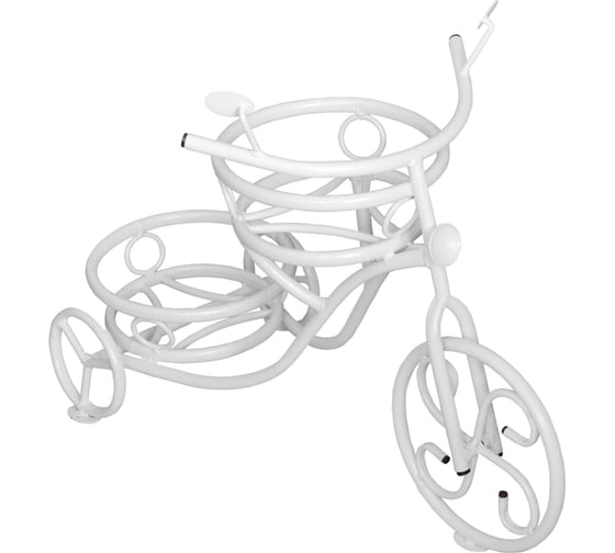 Изображение товара Напольная подставка на 2 горшка Комплект-АГРО Велосипед белая KA6211W