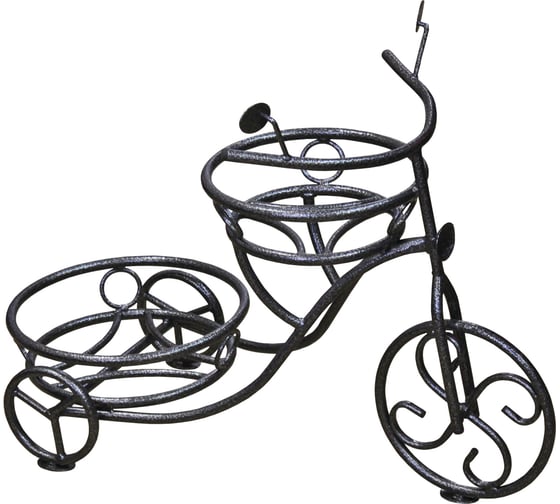 Изображение товара Напольная подставка на 2 горшка Комплект-АГРО Велосипед серая KA6211G