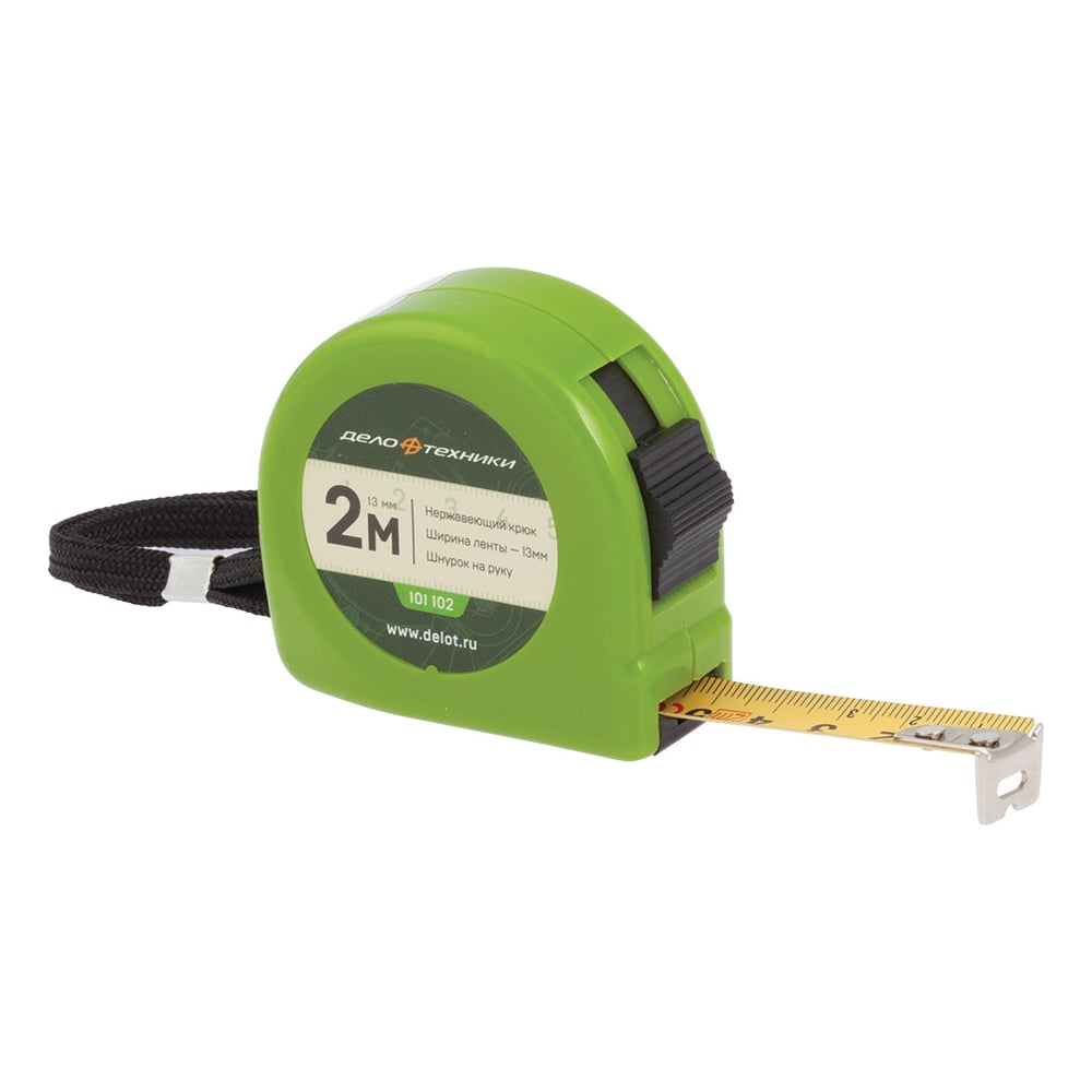Изображение товара Рулетка 2м х 16мм Дело техники с клипсой и стальной лентой