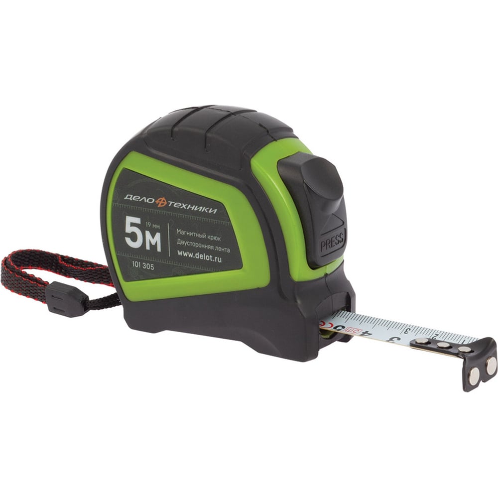 Изображение товара Рулетка в обрезиненном корпусе 5мх19мм Дело техники 101305