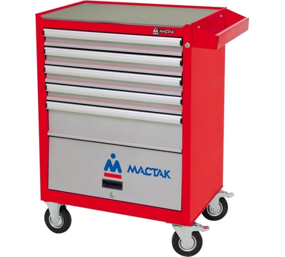 Изображение товара Инструментальная тележка МАСТАК ОПТИМА 5 полок и отсек, красная 522-05581MR