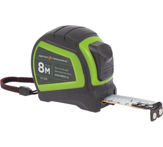 Изображение товара Рулетка в обрезиненном корпусе 8мх25мм Дело техники 101308