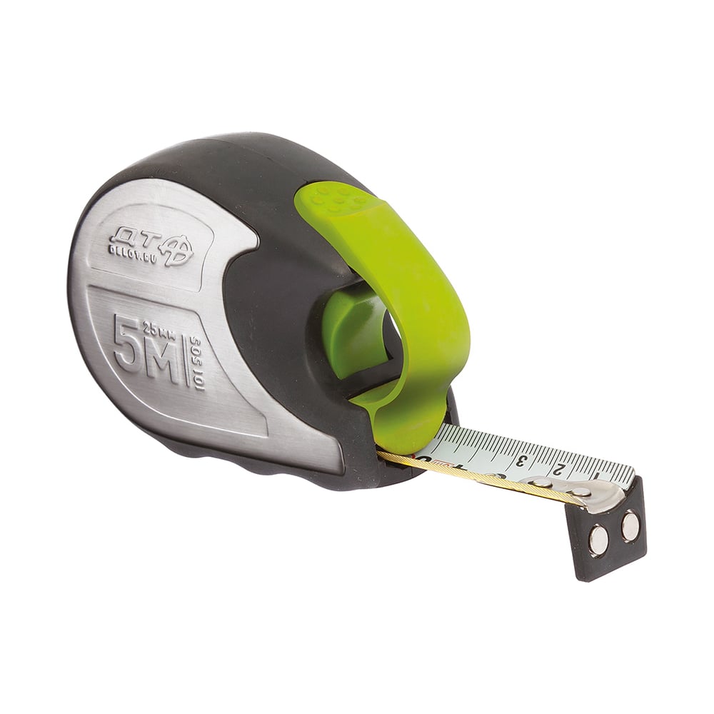 Изображение товара Металлическая рулетка 5м х 25мм с нейлоновой лентой и магнитом Дело техники