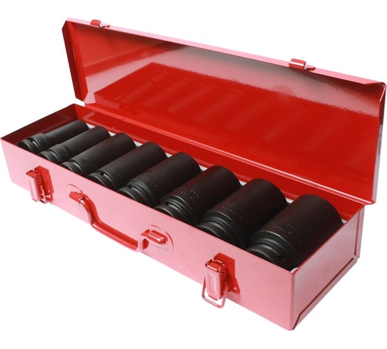 Изображение товара Набор головок торцевых ударных 6-гранных JTC 3/4 глубоких 21-38мм в кейсе 8 предметов -J608L 072144