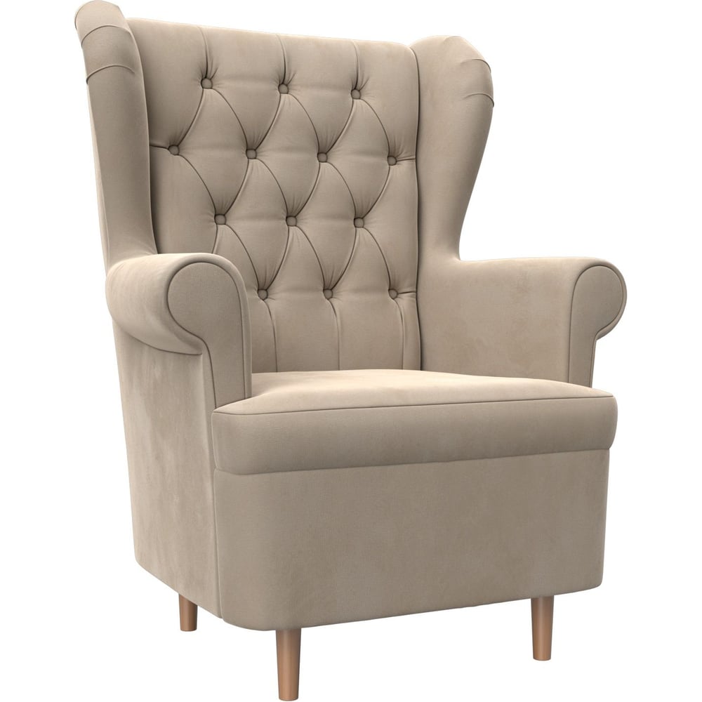 Изображение товара Кресло Лига диванов Торин Люкс бежевый велюровый современный стиль