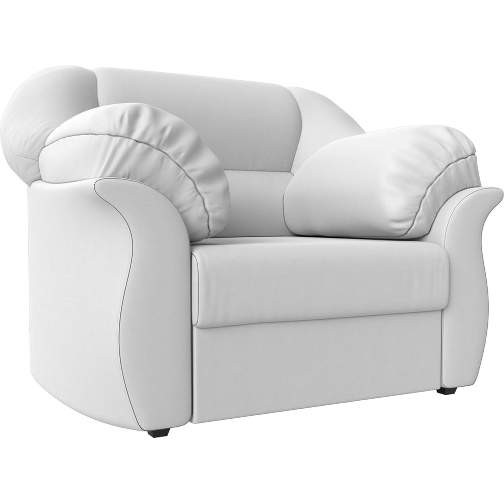 Изображение товара Современное кресло Карнелла из экокожи белого цвета, стильное и удобное