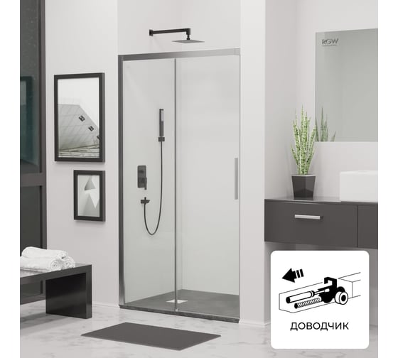 Изображение товара Душевая дверь RGW 170x195 LE-12 хром, прозрачное, 6 мм 34121217-11
