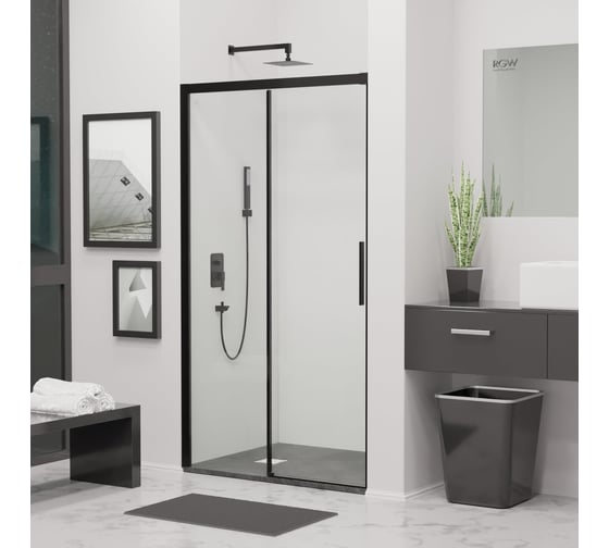 Изображение товара Душевая дверь RGW 200x195 LE-12-в чёрный, прозрачное, 6 мм 34121220-14