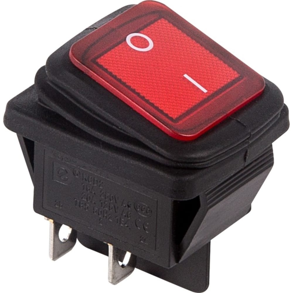Клавишный выключатель REXANT выключатель кнопочный с подсветкой с фиксацией красный