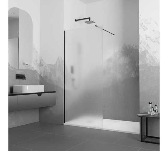 Изображение товара Душевая перегородка RGW 80x195 WA-010 в чёрный, матовое, 8 мм 351001008-24