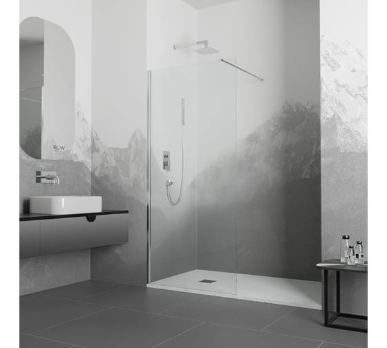 Изображение товара Душевая перегородка RGW 110x195 WA-010 хром, прозрачное, 8 мм 351001011-11