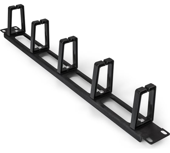 Изображение товара Кабельный органайзер ExeGate CM19-1U-5R горизонтальный 19дюйма 1U, 4 окна в основании металлического профиля, 5 пластиковых колец, глубина 45mm, цвет черный, RT 292870