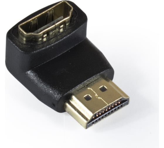 Изображение товара Переходник ExeGate HDMI-HDMI EX-HDMI90-FML 19M 19F, угловой, позолоченные контакты 284919