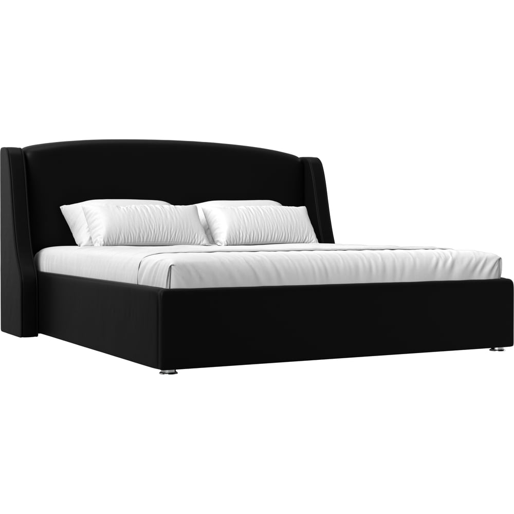 Изображение товара Интерьерная кровать Лига диванов Лотос 160 экокожа черный двуспальная