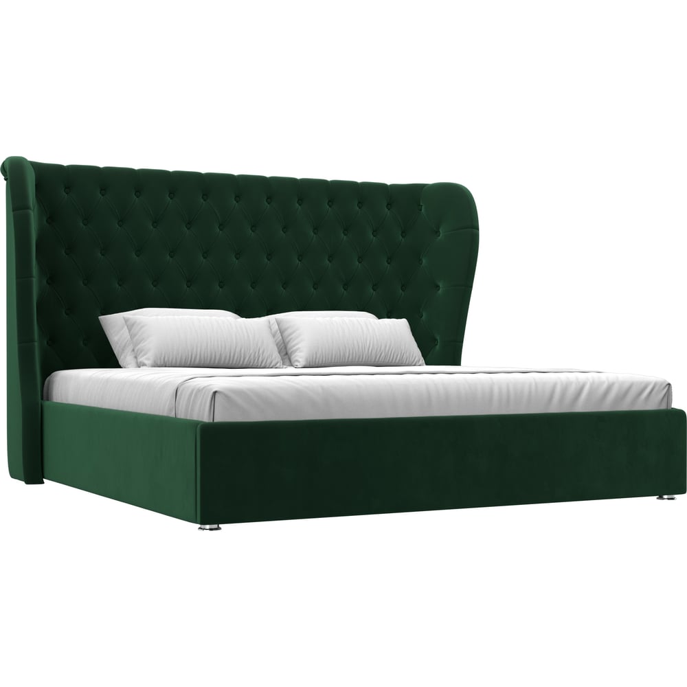 Изображение товара Интерьерная кровать Лига диванов Далия 200 велюр зеленая с подъемным механизмом