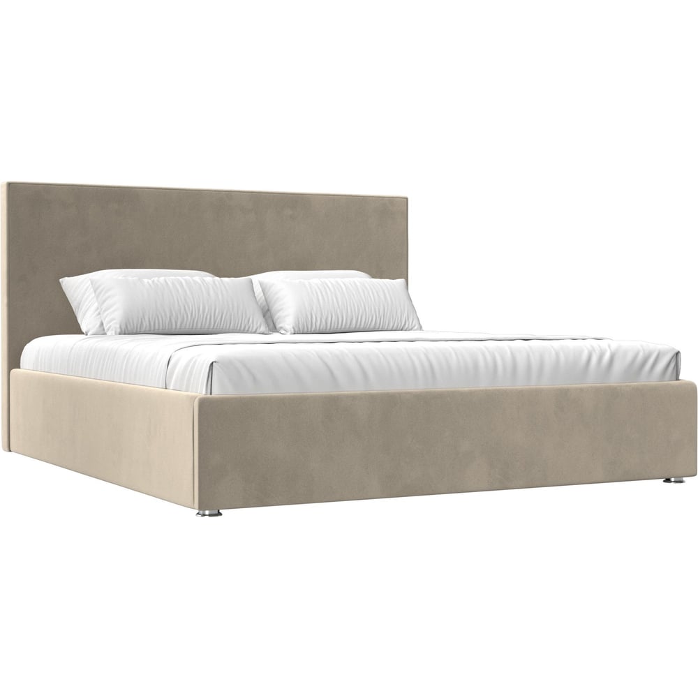 Изображение товара Интерьерная кровать Лига диванов Кариба 180 бежевый микровельвет современная